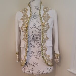 Elegant White and Gold Kids Jacket